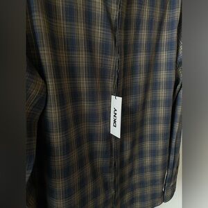 DKNY Mens Plaid Buttoned Long Sleeve Shirt size Large NWT
